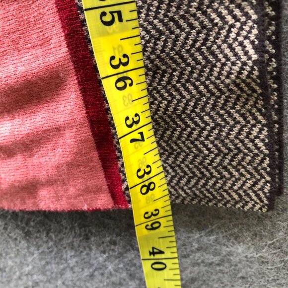 Vintage Gap Merino Wool Rectangle Scarf Womens Pink Brown Herringbone Winter - Picture 9 of 9